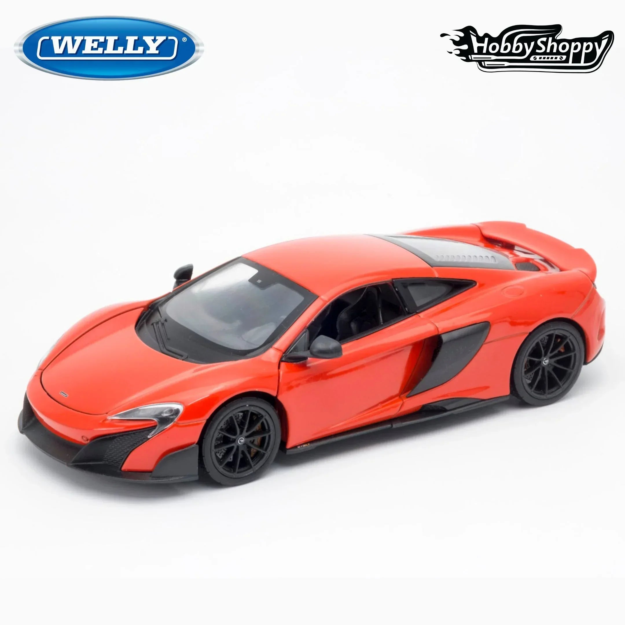 Premium scale diecast model car – McLaren 675LT Coupe, 1:24 Scale (Orange) Collectible