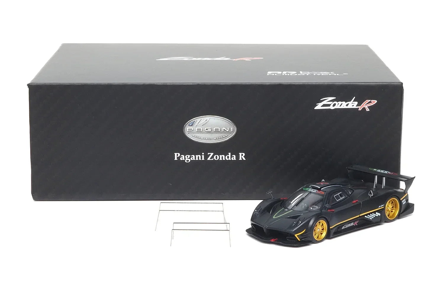 Premium scale diecast model car – *HEC 2026* Pagani Zonda R, 1:64 Scale (Matte Black Carbon Fiber) Collectible
