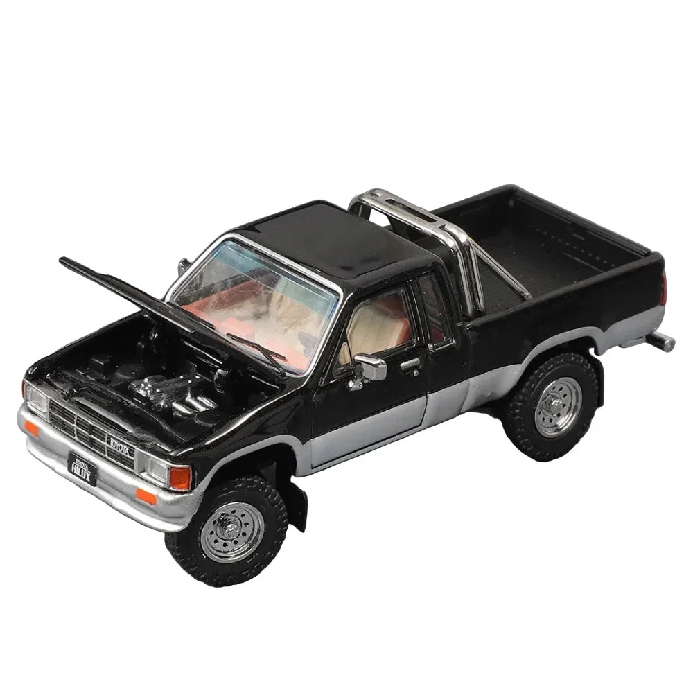 Premium scale diecast model car – *PRE-ORDER* Toyota Hilux Two-Tone (Black & Silver), 1:64 Scale Collectible