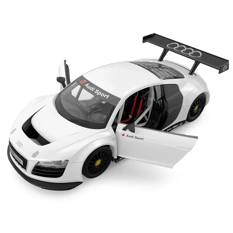 Premium scale diecast model car – Audi R8, 1:24 Scale (White) Collectible