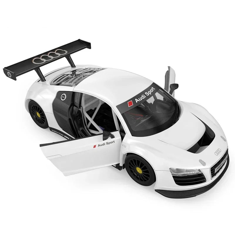 Premium scale diecast model car – Audi R8, 1:24 Scale (White) Collectible