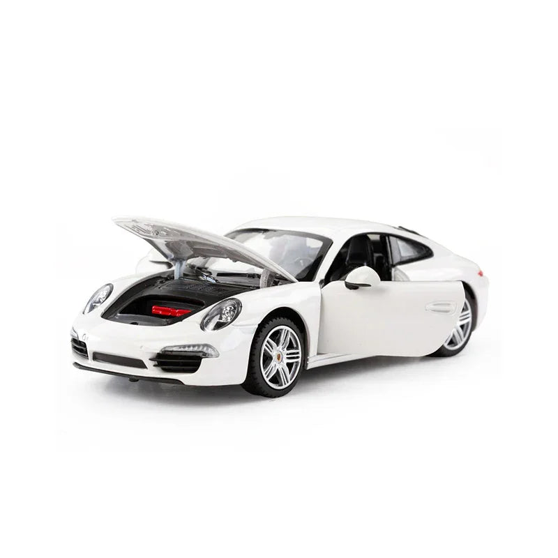Premium scale diecast model car – Porsche 911, 1:24 Scale (White) Collectible