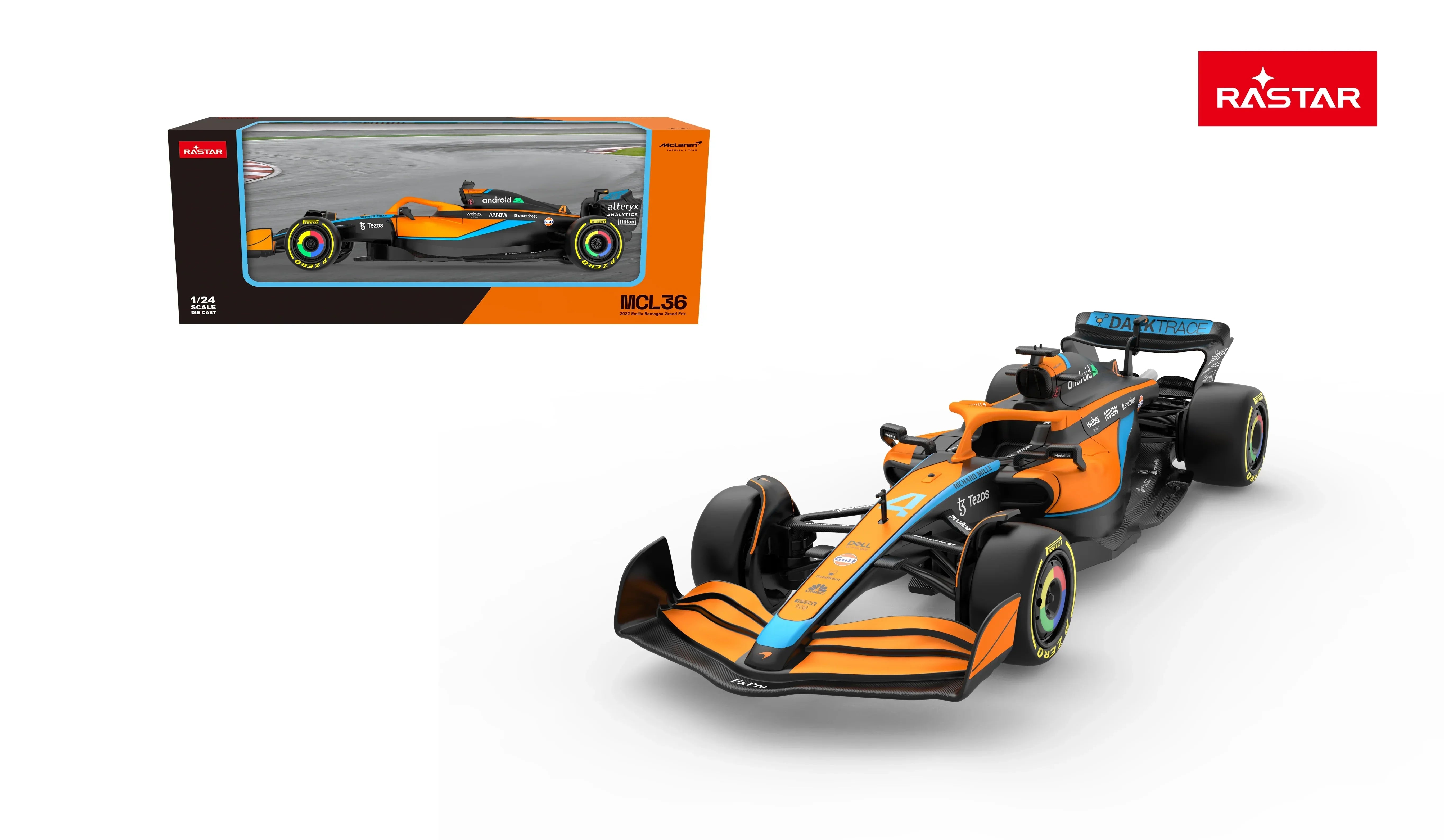 Premium scale diecast model car – McLaren F1 MCL36, 1:24 Scale (Orange) Collectible