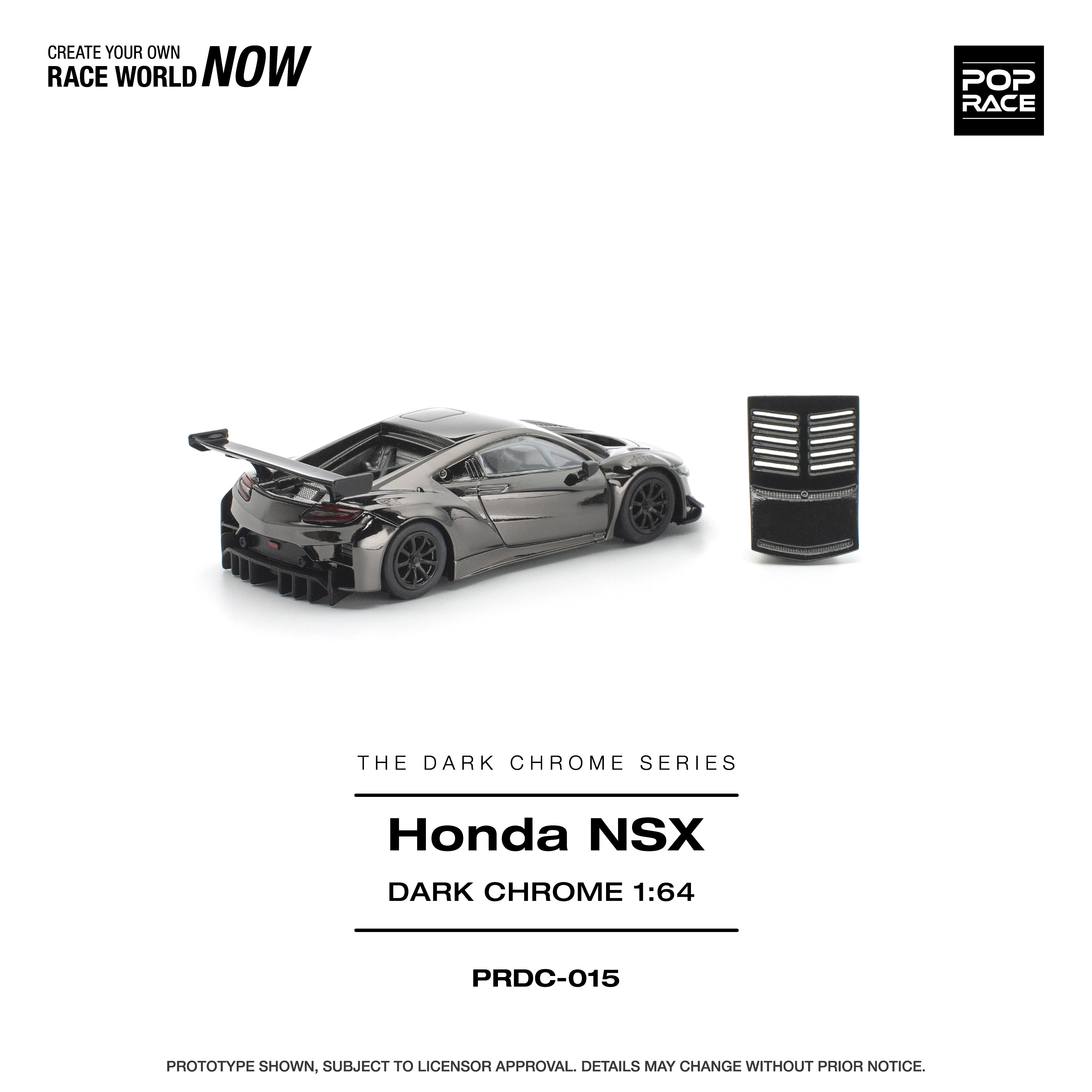 *PRE-ORDER* Honda NSX GT3 EV022, 1:64 Scale (Dark Chrome)