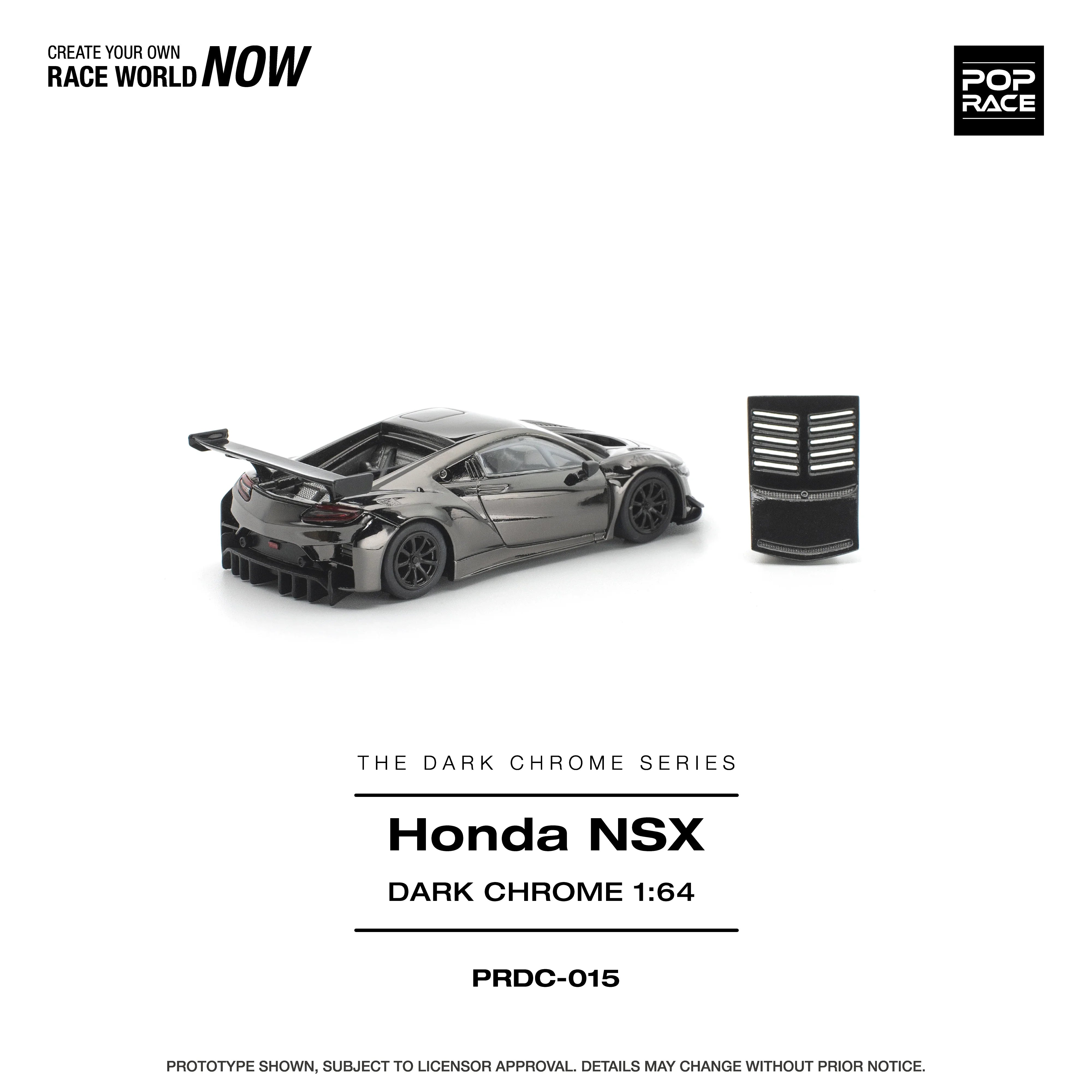 *PRE-ORDER* Honda NSX GT3 EV022, 1:64 Scale (Dark Chrome)