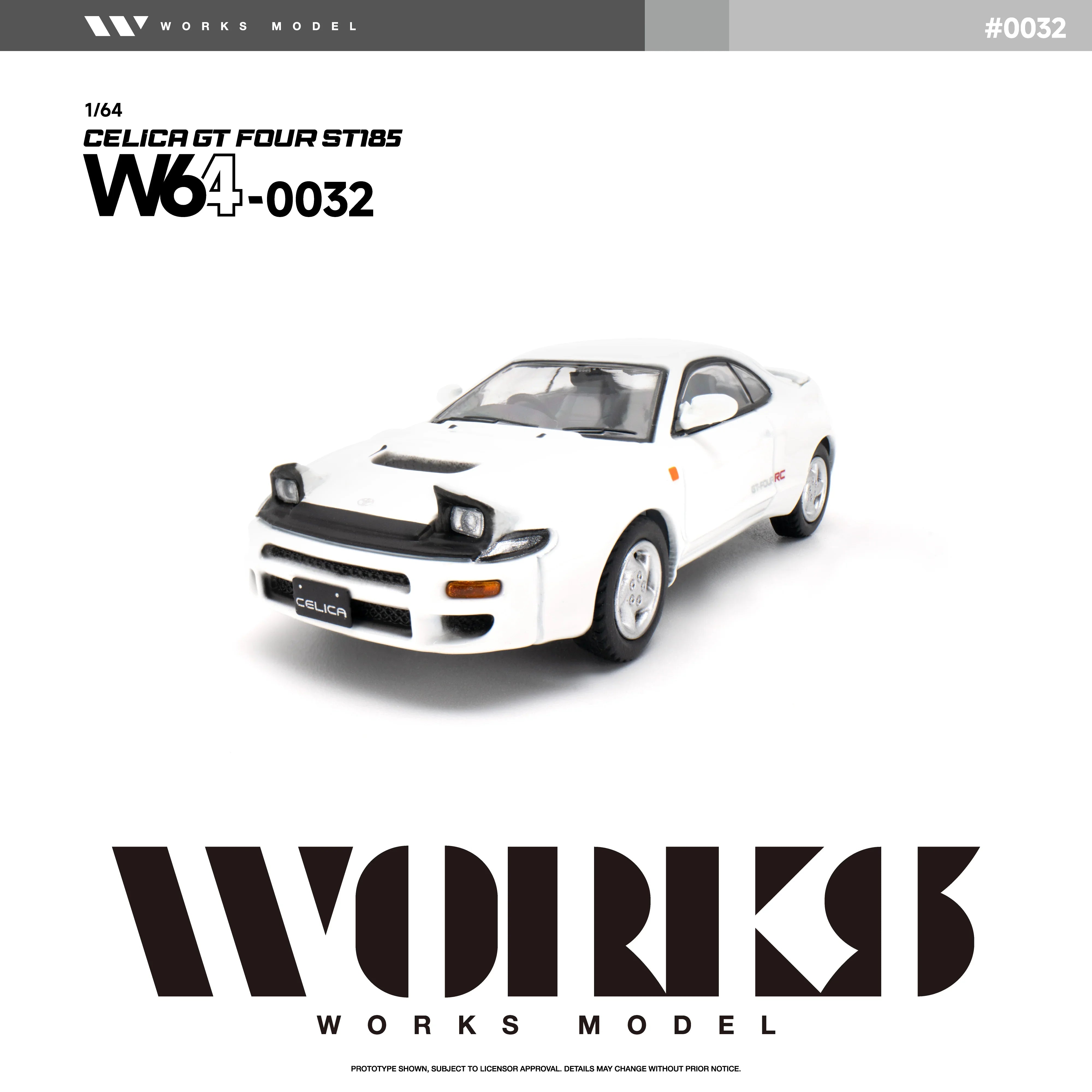 Premium scale diecast model car – *PRE-ORDER* Toyota Celica GT Four ST-185 WRC, 1:64 Scale (White) Collectible