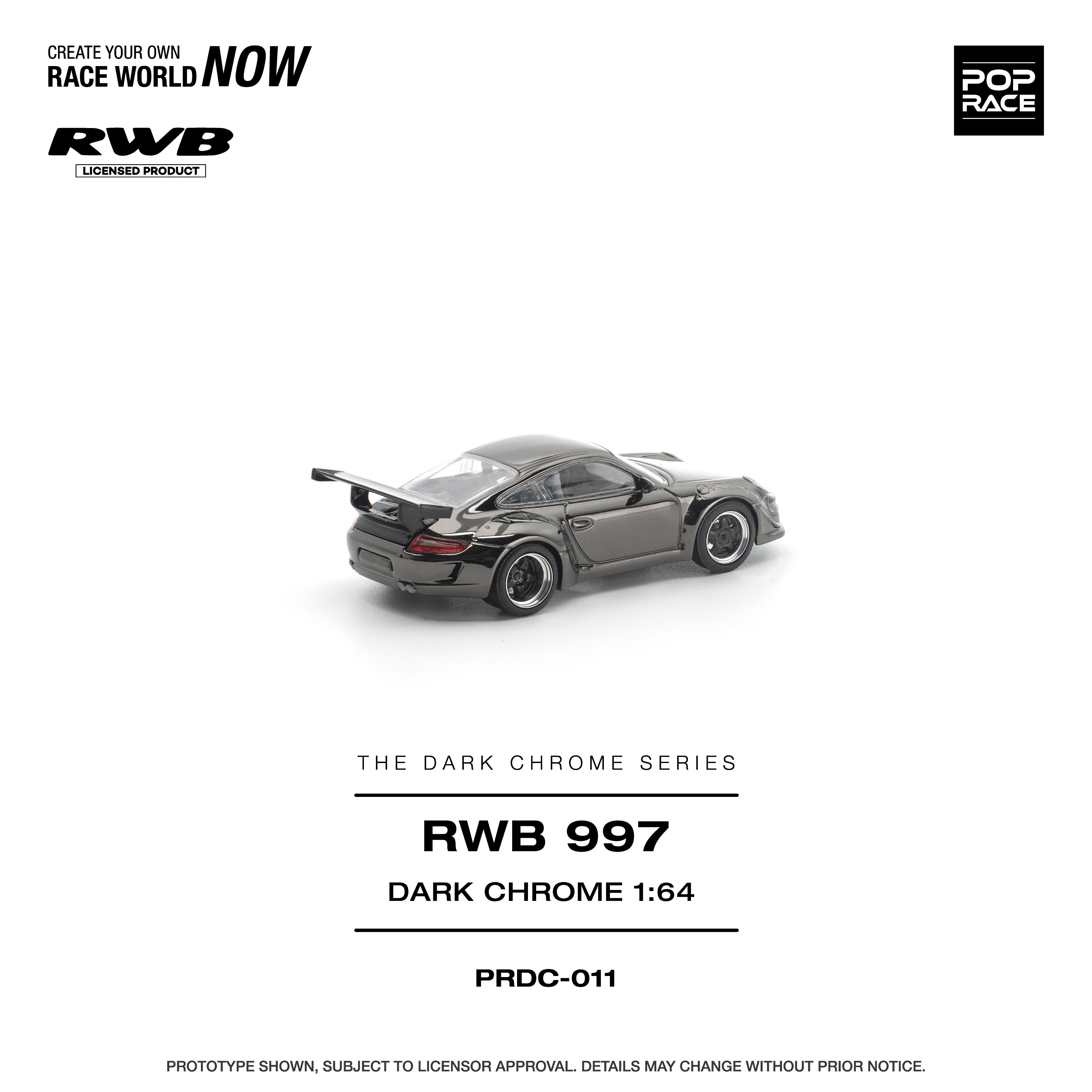 Premium scale diecast model car – *PRE-ORDER* RWB 997, 1:64 Scale (Dark Chrome) Collectible