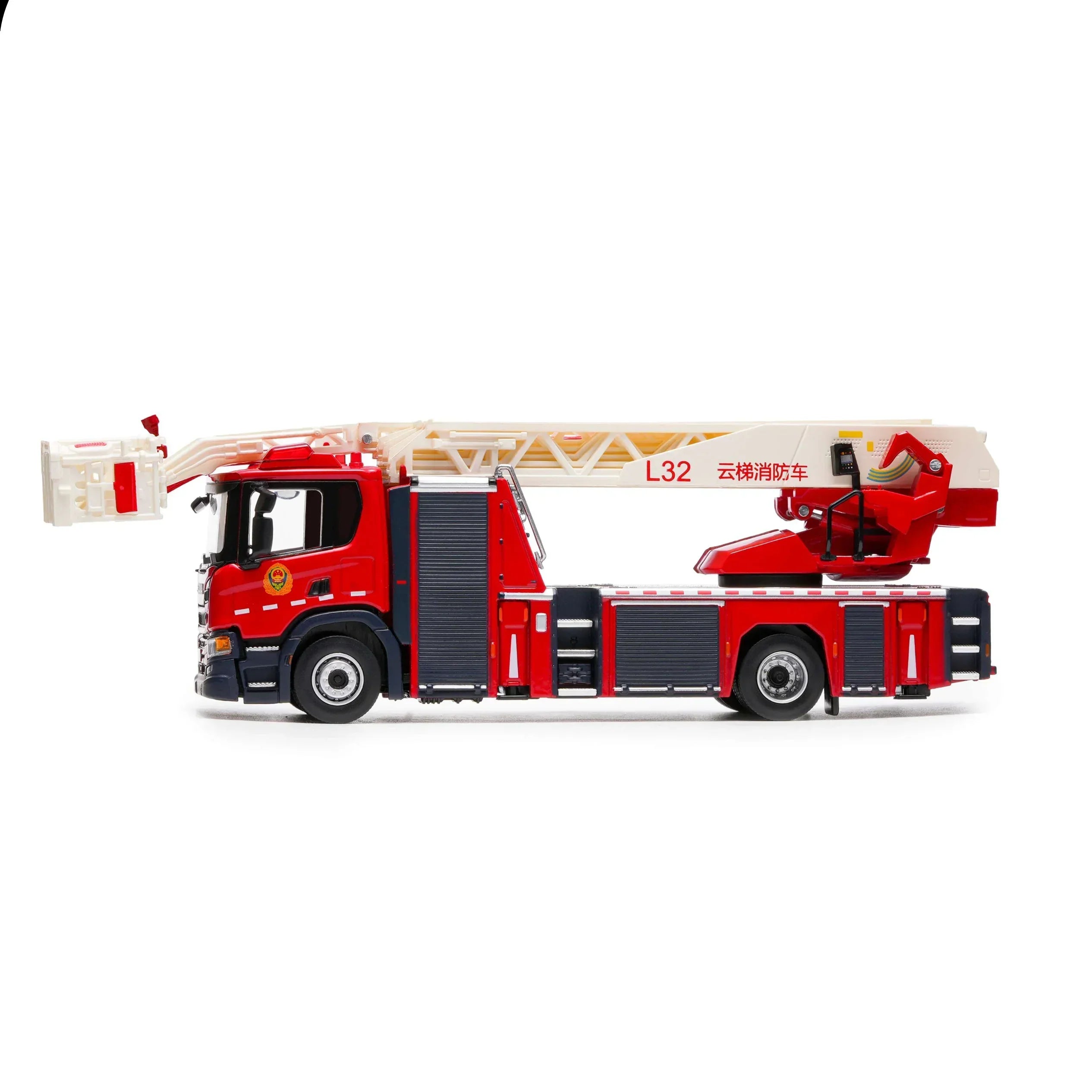 Premium scale diecast model car – Scania Fire Ladder, 1:64 Scale (Red) Collectible