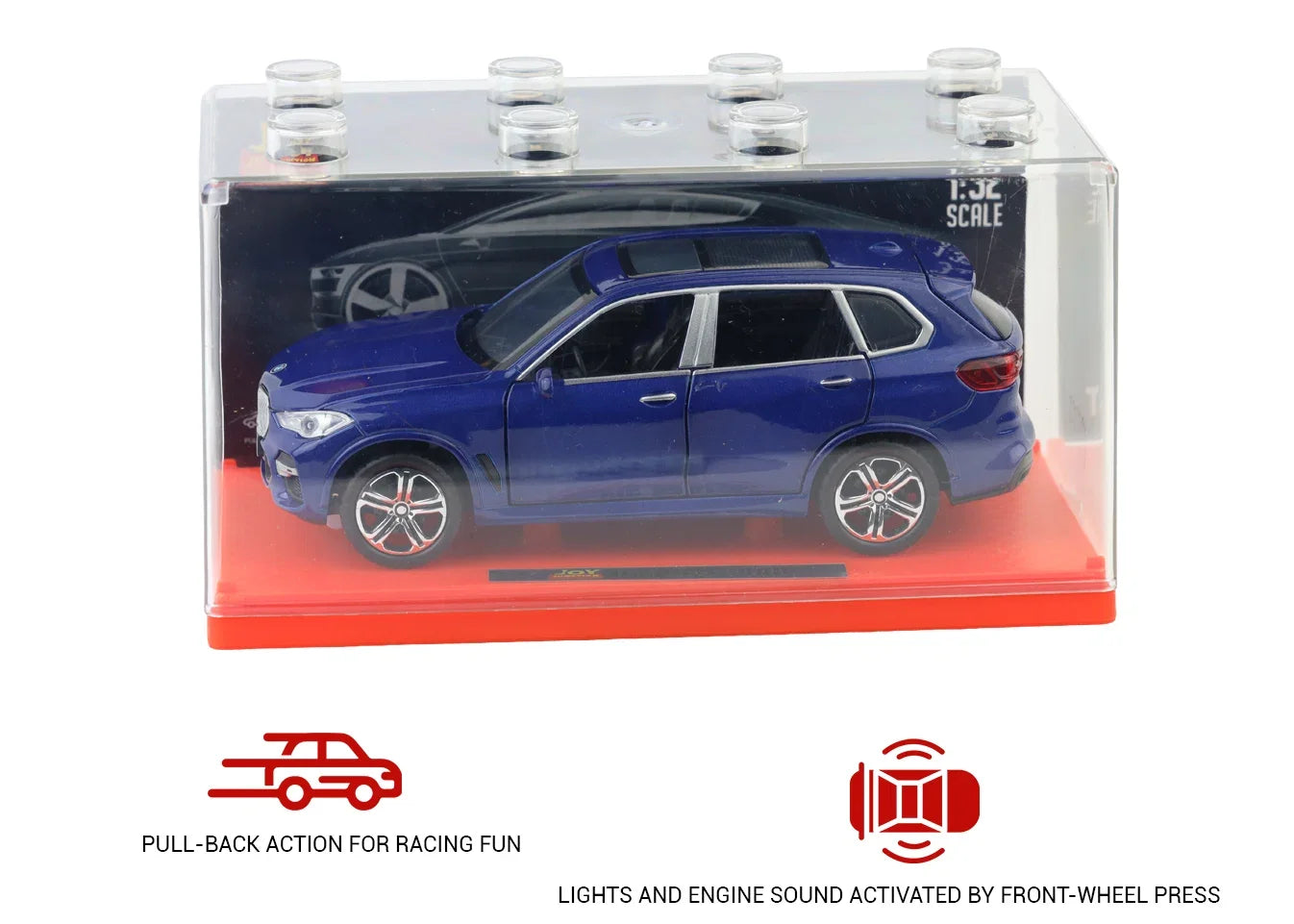 Premium scale diecast model car – BMW X5 - Light, Sound with Openable Doors, 1:32 Scale (Blue) Collectible