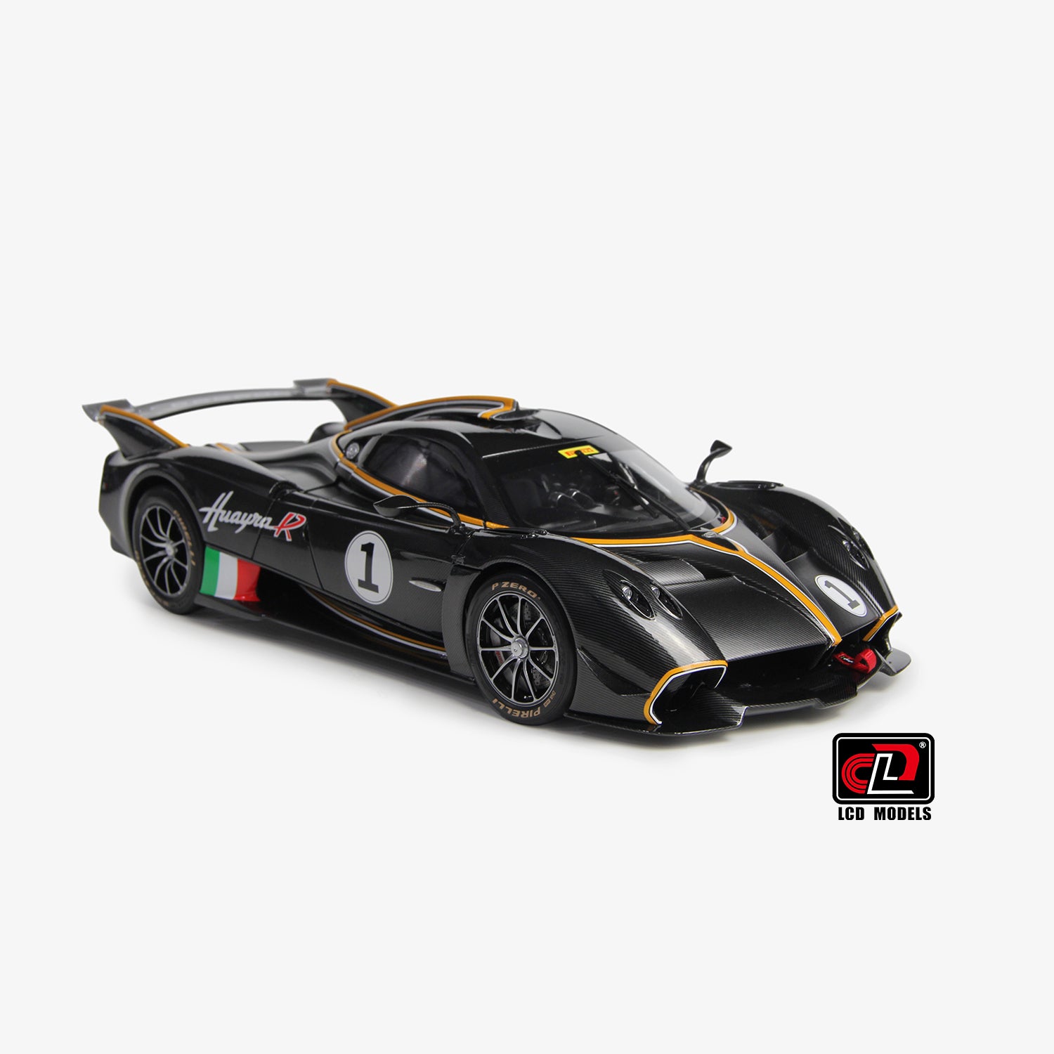 Premium scale diecast model car – Pagani Huayra R, 1:18 Scale (Carbon Black) Collectible