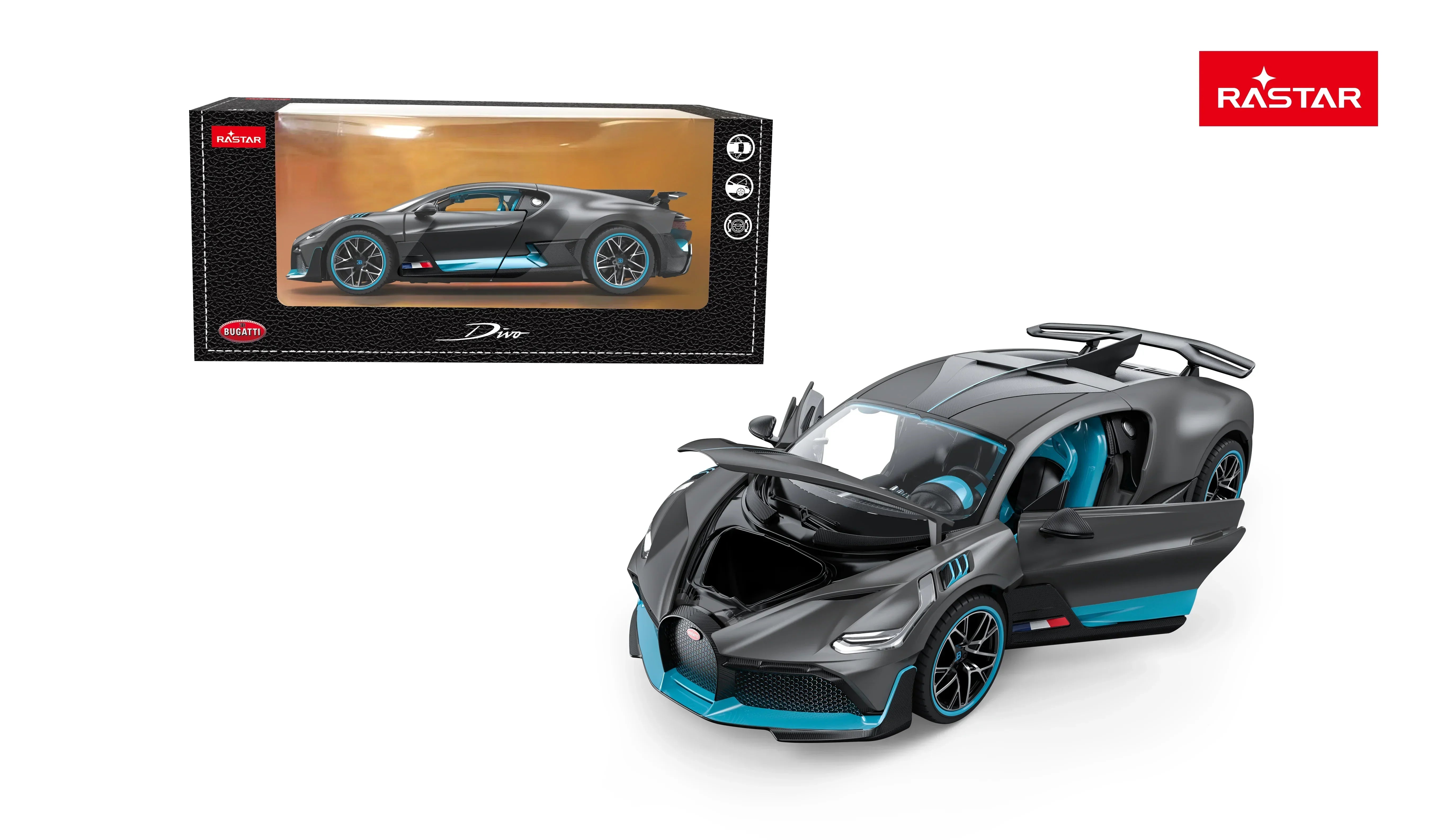Premium scale diecast model car – Bugatti Divo, 1:24 Scale (Grey) Collectible