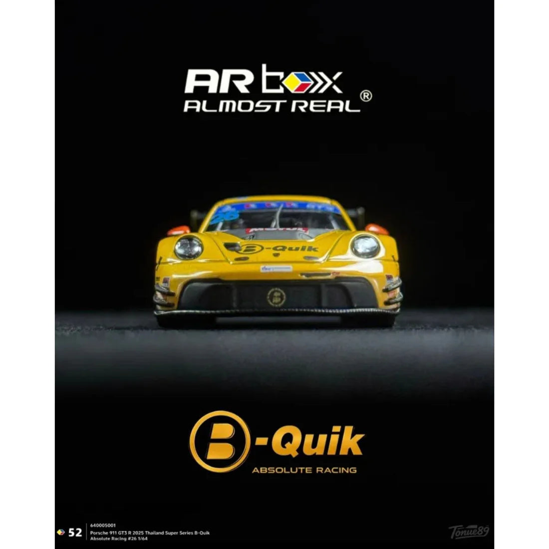 *TDE 2026* Porsche 911 GT3 R 2025 Thailand Super Series B-Quik Absolute Racing #26 Livery (Chance of Chase Car), 1:64 Scale