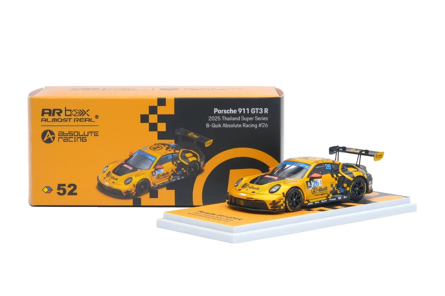 Premium scale diecast model car – *PRE-ORDER* Porsche 911 GT3 R #26 2025 Thailand Super Series B-Quik Absolute Racing, 1:64 Scale Collectible