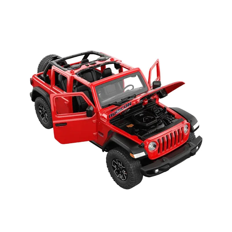 Premium scale diecast model car – Jeep Wrangler Rubicon 4xe, 1:24 Scale (Red) Collectible