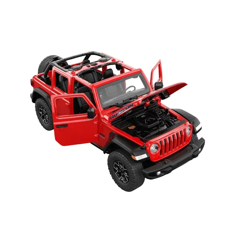 Premium scale diecast model car – Jeep Wrangler Rubicon 4xe, 1:24 Scale (Red) Collectible