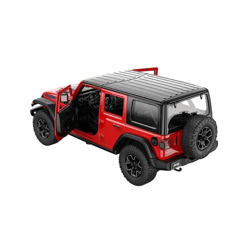 Premium scale diecast model car – Jeep Wrangler Rubicon 4xe, 1:24 Scale (Red) Collectible