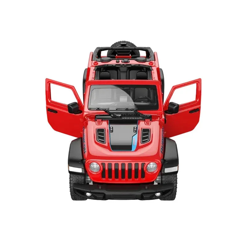 Premium scale diecast model car – Jeep Wrangler Rubicon 4xe, 1:24 Scale (Red) Collectible