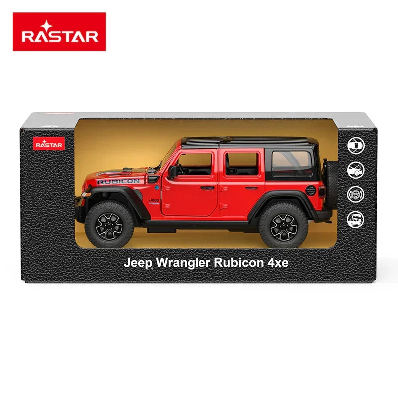 Premium scale diecast model car – Jeep Wrangler Rubicon 4xe, 1:24 Scale (Red) Collectible