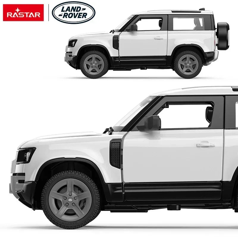 Premium scale diecast model car – Land Rover Defender 90, 1:24 Scale (White) Collectible
