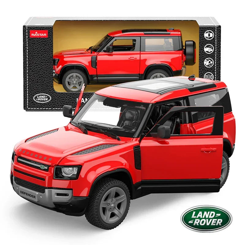 Premium scale diecast model car – Land Rover Defender 90, 1:24 Scale (Red) Collectible