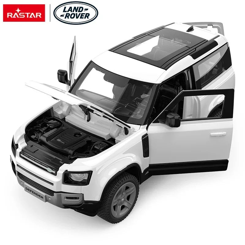 Premium scale diecast model car – Land Rover Defender 90, 1:24 Scale (White) Collectible