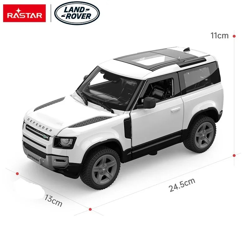 Premium scale diecast model car – Land Rover Defender 90, 1:24 Scale (White) Collectible