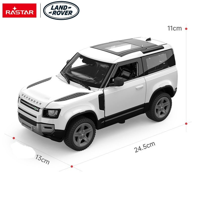 Premium scale diecast model car – Land Rover Defender 90, 1:24 Scale (White) Collectible