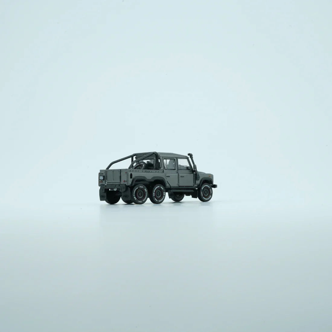 Premium scale diecast model car – Land Rover Defender 110 PickUp 6x6 Acc Pack 2016, 1:64 Scale (Dark Grey / Silver) Collectible