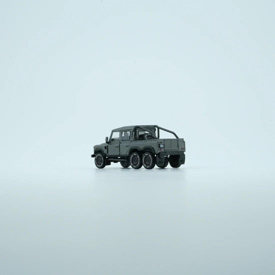 Premium scale diecast model car – Land Rover Defender 110 PickUp 6x6 Acc Pack 2016, 1:64 Scale (Dark Grey / Silver) Collectible