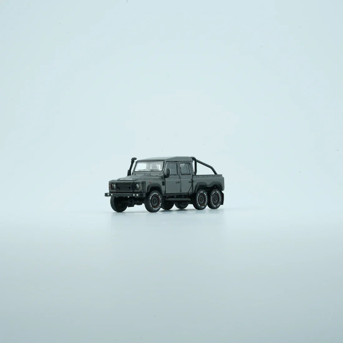 Premium scale diecast model car – Land Rover Defender 110 PickUp 6x6 Acc Pack 2016, 1:64 Scale (Dark Grey / Silver) Collectible