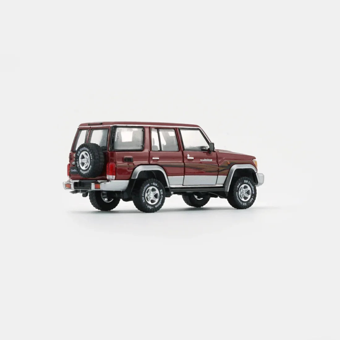 Premium scale diecast model car – Toyota Land Cruiser LC76, 1:64 Scale (Dark Red) Collectible