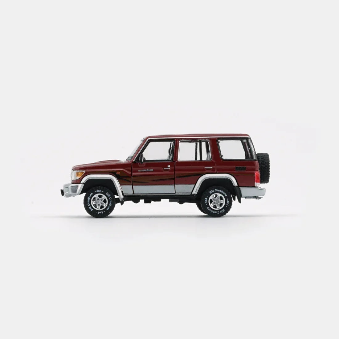 Premium scale diecast model car – Toyota Land Cruiser LC76, 1:64 Scale (Dark Red) Collectible