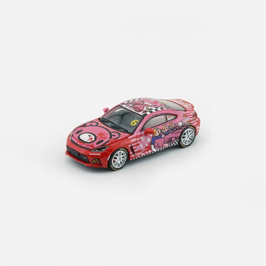 Premium scale diecast model car – Toyota GR86 X Gloomy Bear Red (Macau GP), 1:64 Scale Collectible