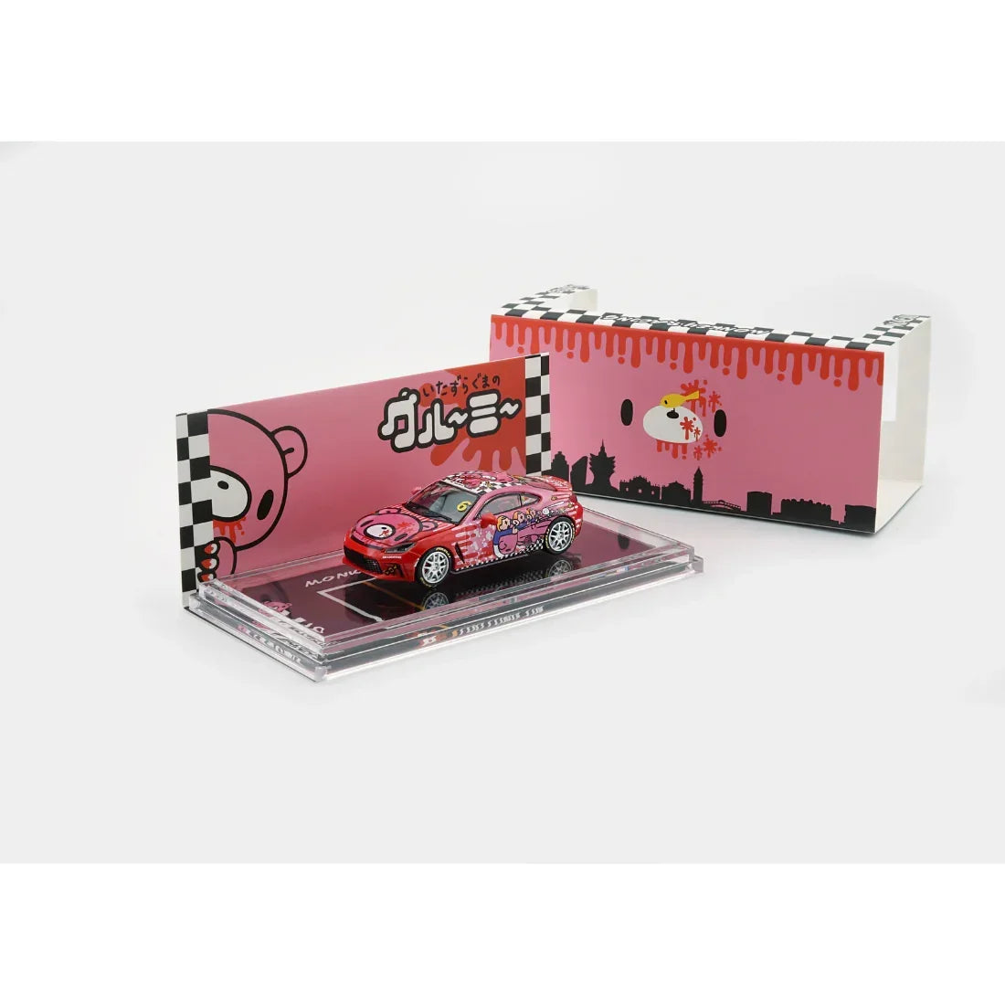 Premium scale diecast model car – Toyota GR86 X Gloomy Bear Red (Macau GP), 1:64 Scale Collectible