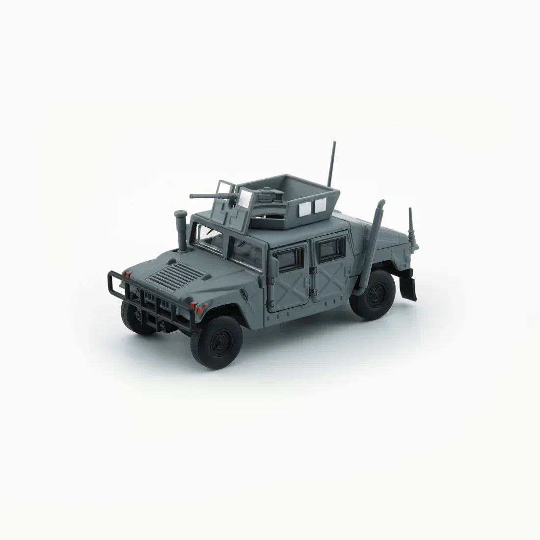 Premium scale diecast model car – Humvee 4-CT with Stand Plate, 1:64 Scale (Matte Dark Gray) Collectible