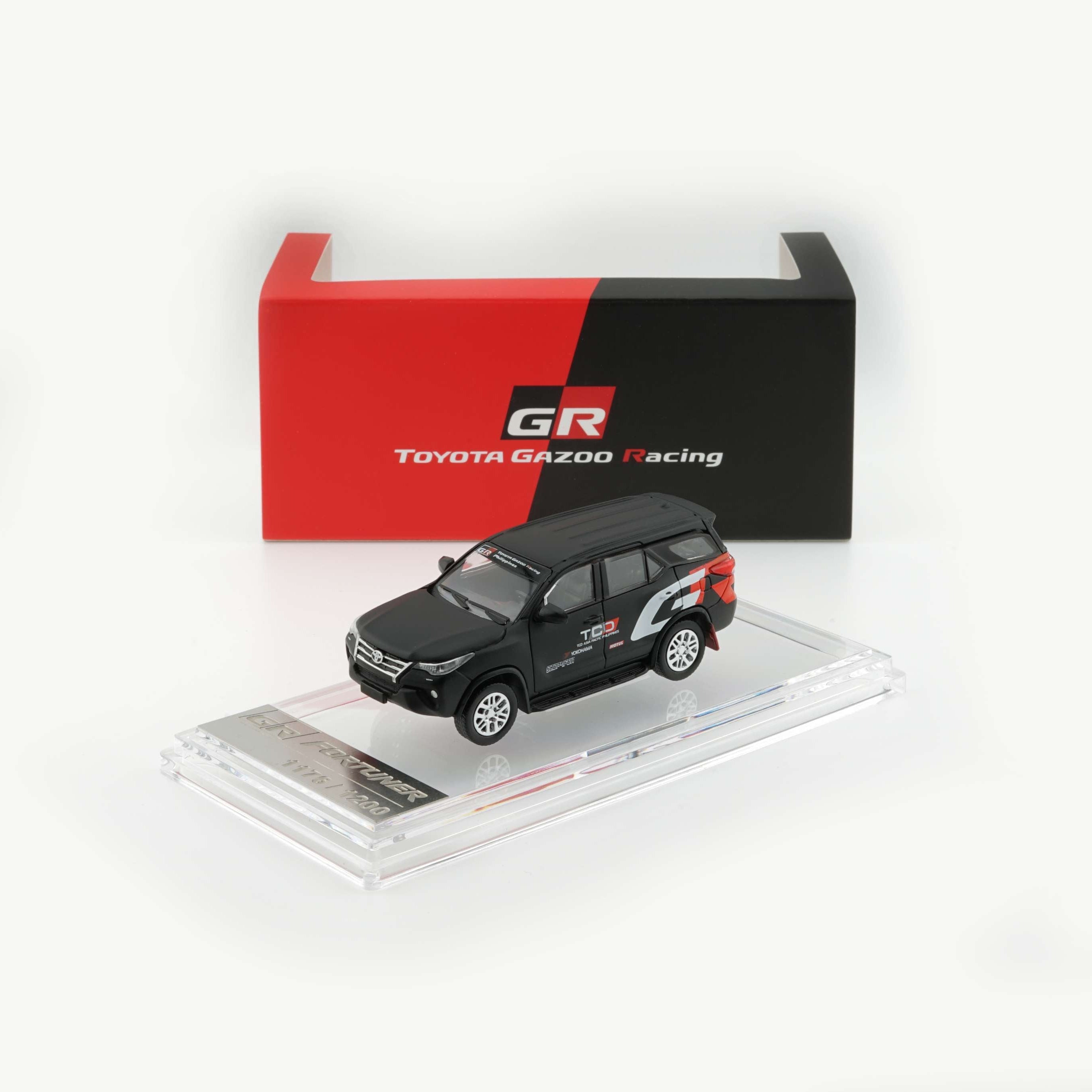 Premium scale diecast model car – Gazoo Racing Toyota Fortuner 2018, 1:64 Scale (Matte Black) - Limited to 1200 Pcs Collectible