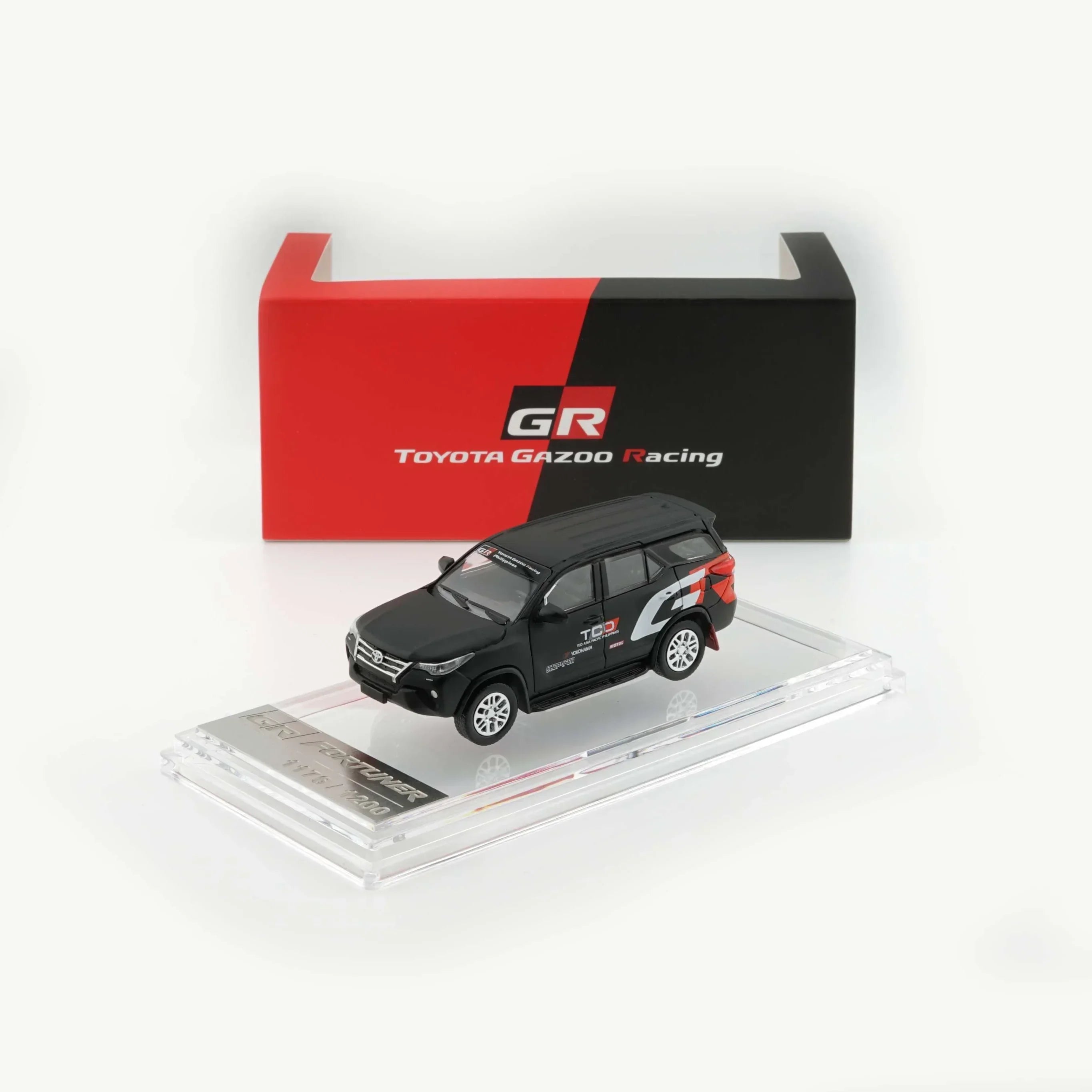 Premium scale diecast model car – Gazoo Racing Toyota Fortuner 2018, 1:64 Scale (Matte Black) - Limited to 1200 Pcs Collectible