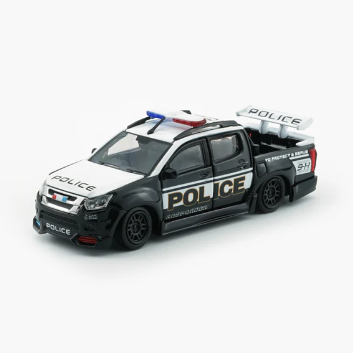 Premium scale diecast model car – *PRE-ORDER* Isuzu D-Max 2018 - Low Rider Fake POLICE (Canada), 1:64 Scale Collectible