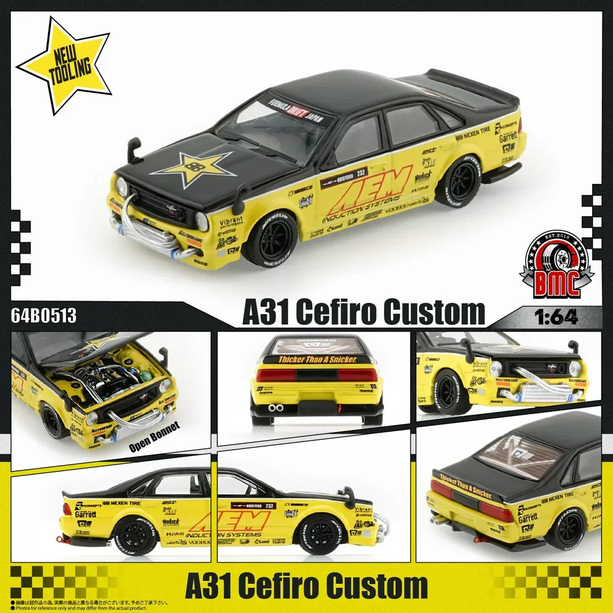 Premium scale diecast model car – *PRE-ORDER* A31 Cefiro Custom AEM RR, 1:64 Scale Collectible