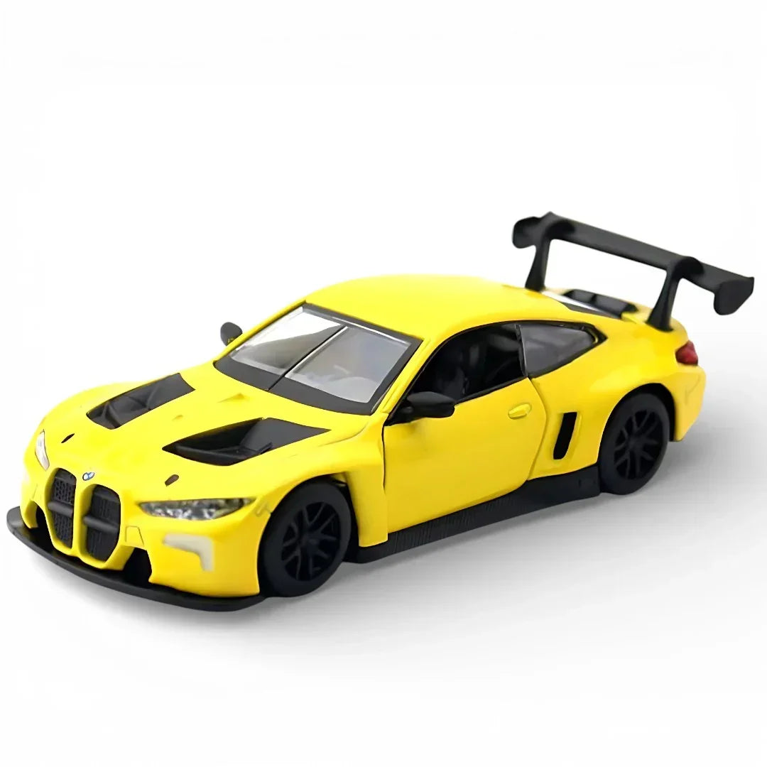 Premium scale diecast model car – BMW M4 GT3, 1:43 Scale (Yellow) Collectible