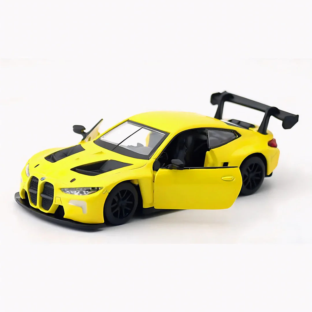 Premium scale diecast model car – BMW M4 GT3, 1:43 Scale (Yellow) Collectible