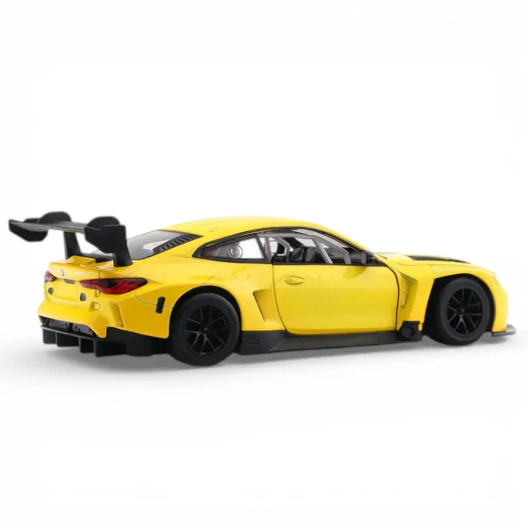 Premium scale diecast model car – BMW M4 GT3, 1:43 Scale (Yellow) Collectible