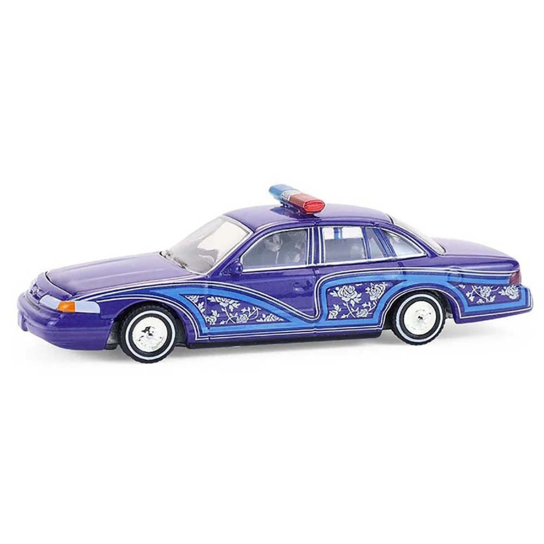 *PRE-ORDER* Ford Crown Victoria Lowrider Blue with Graphics and Lightbar 1992, 1:64 Scale