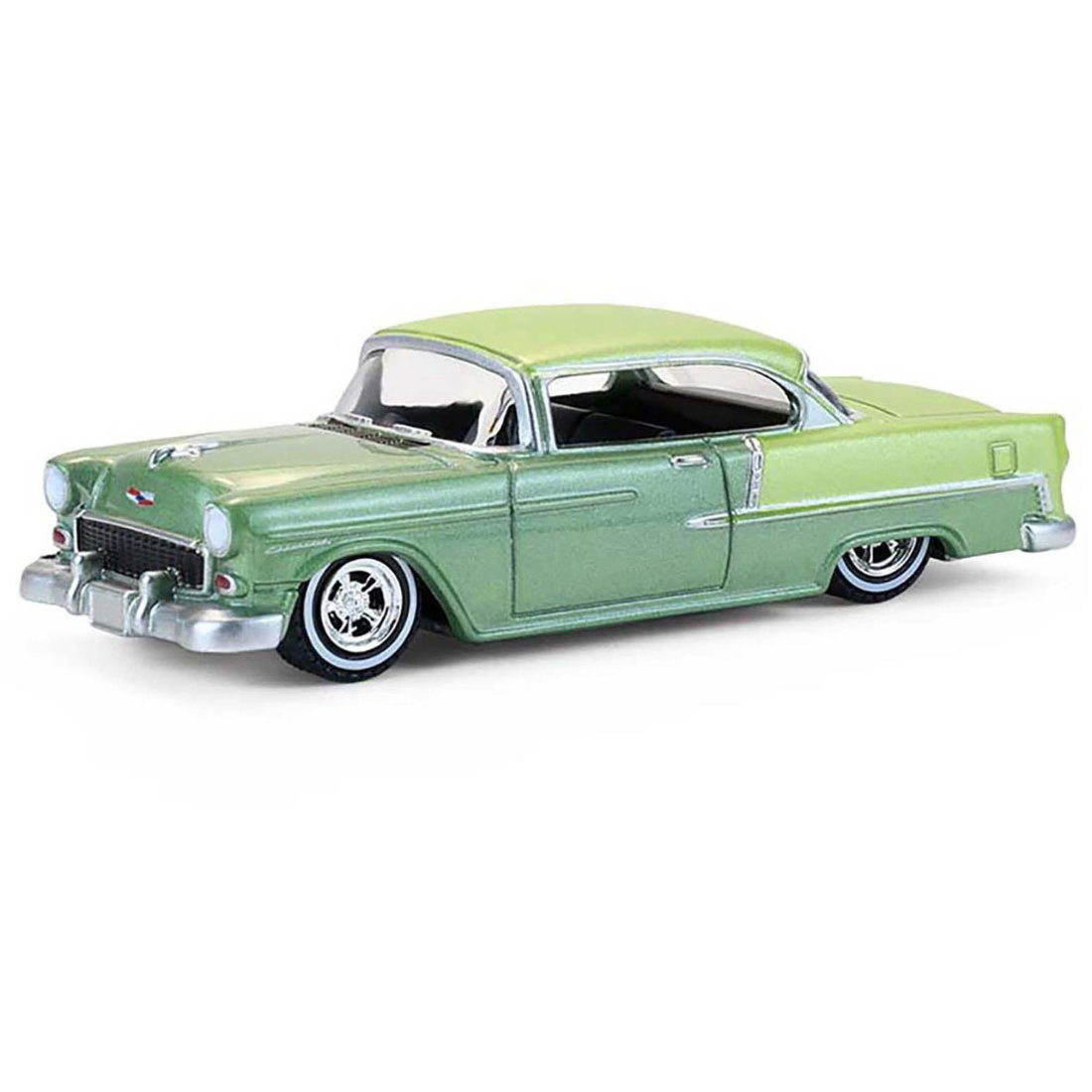 *PRE-ORDER* Chevrolet Bel Air Lowrider Laurel Green Metallic and Crocus Yellow Two-Tone with Green Interior 1956, 1:64 Scale