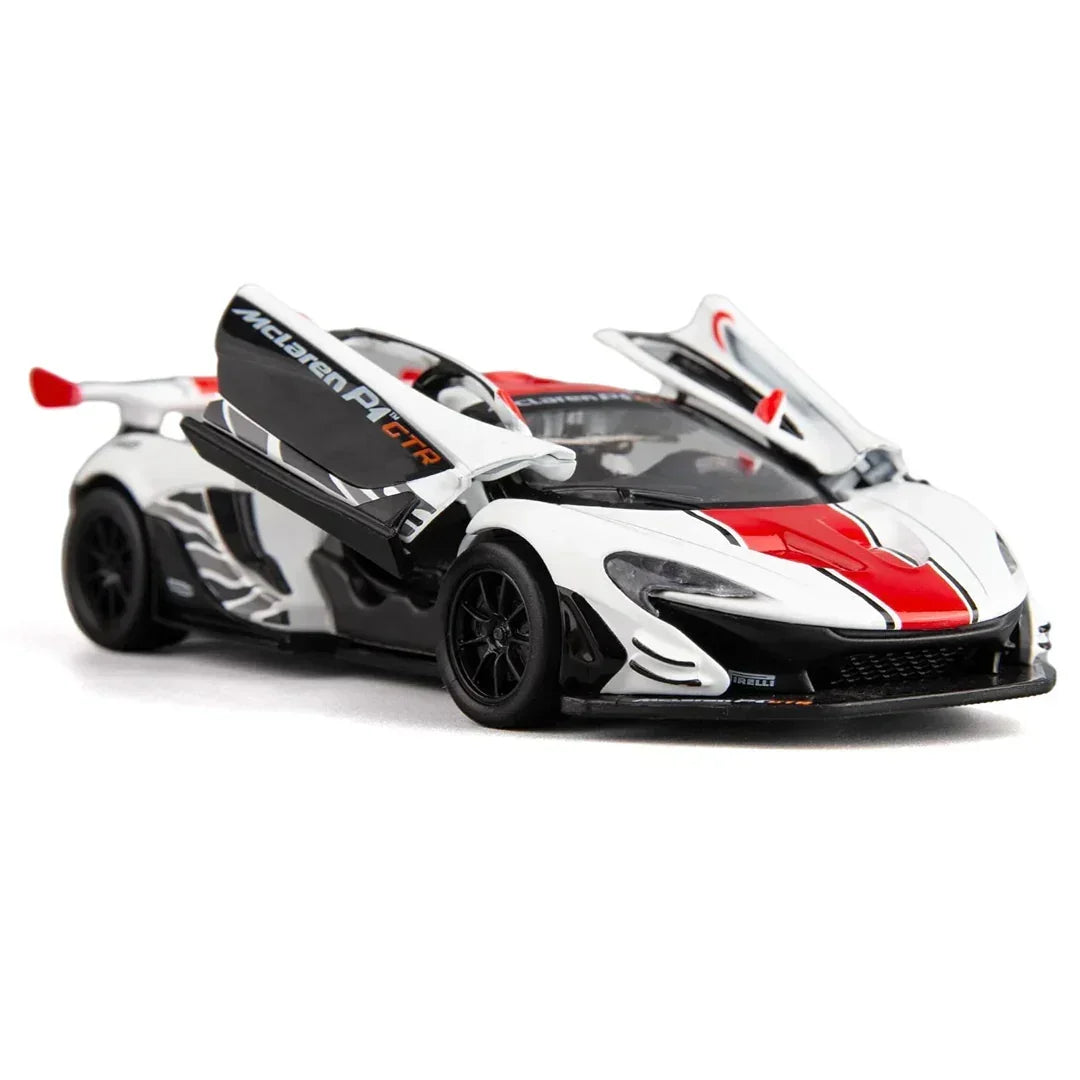 Premium scale diecast model car – Mclaren P1 GTR, 1:32 Scale (White) Collectible
