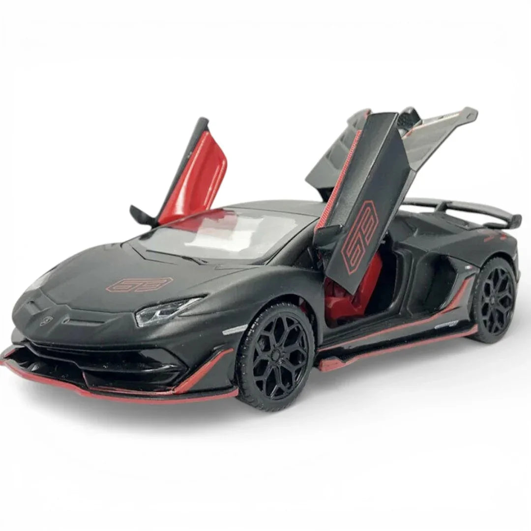 Premium scale diecast model car – Lamborghini Aventador SVJ, 1:32 Scale (Black) Collectible