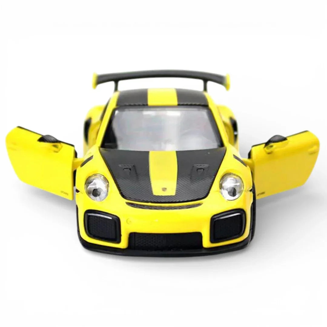 Premium scale diecast model car – Porsche 911 GT2 RS, 1:32 Scale (Yellow) Collectible