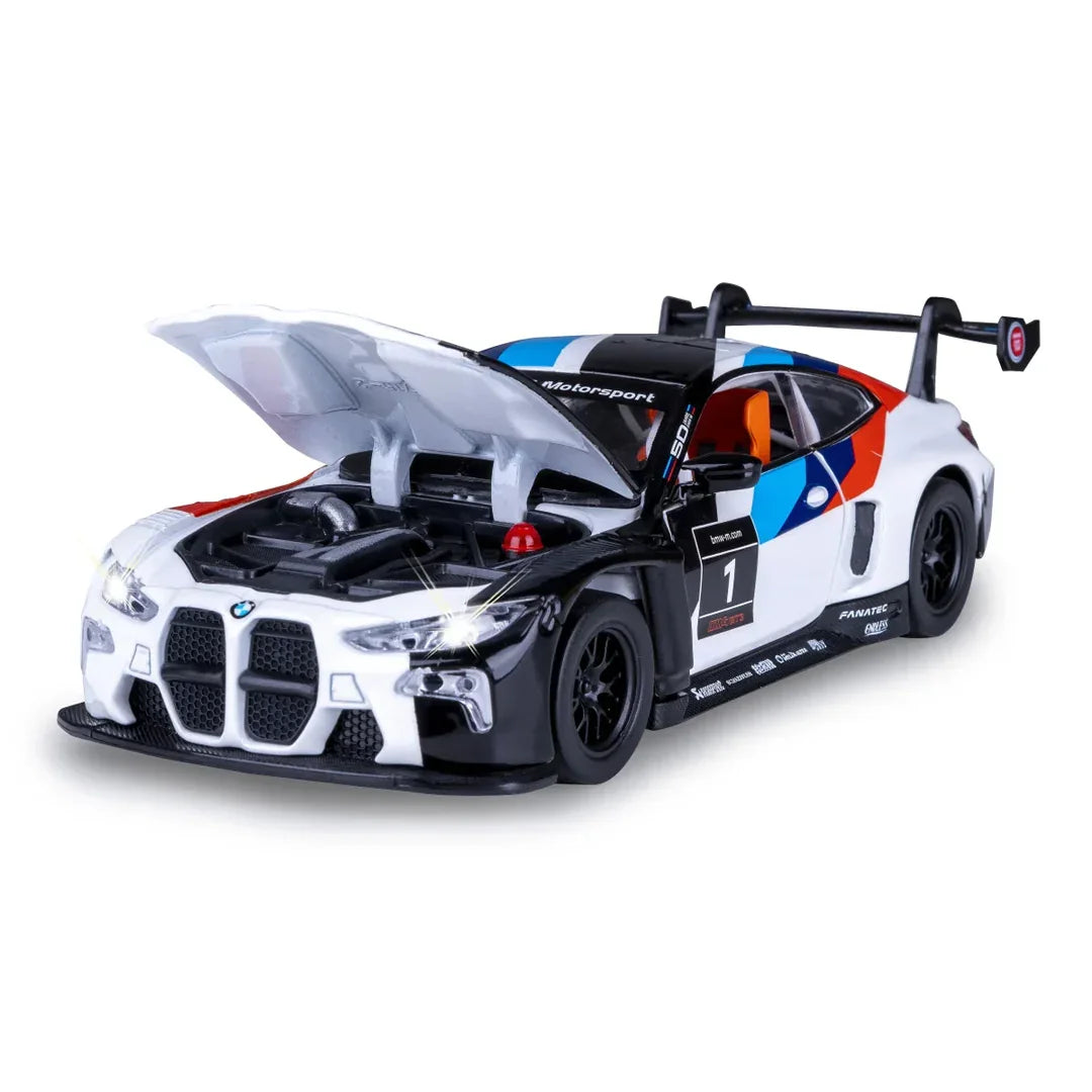 Premium scale diecast model car – BMW M4 GT3, 1:32 Scale (White) Collectible