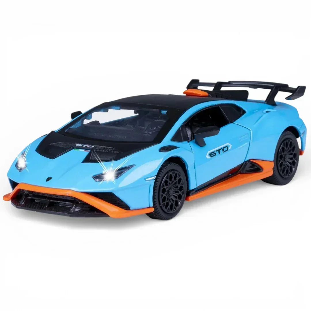 Premium scale diecast model car – Lamborghini Huracan STO, 1:43 Scale (Blue) Collectible