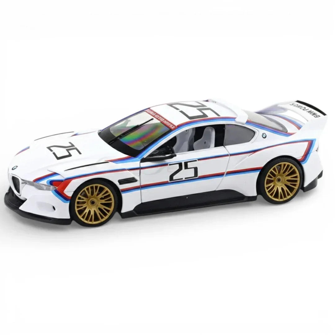 Premium scale diecast model car – BMW 3.0 CSL, 1:32 Scale (White) Collectible